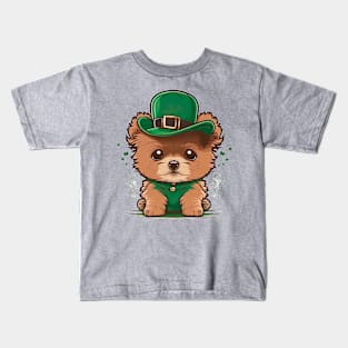 Saint Patrick's day Puppy wear on world animal day too Kids T-Shirt